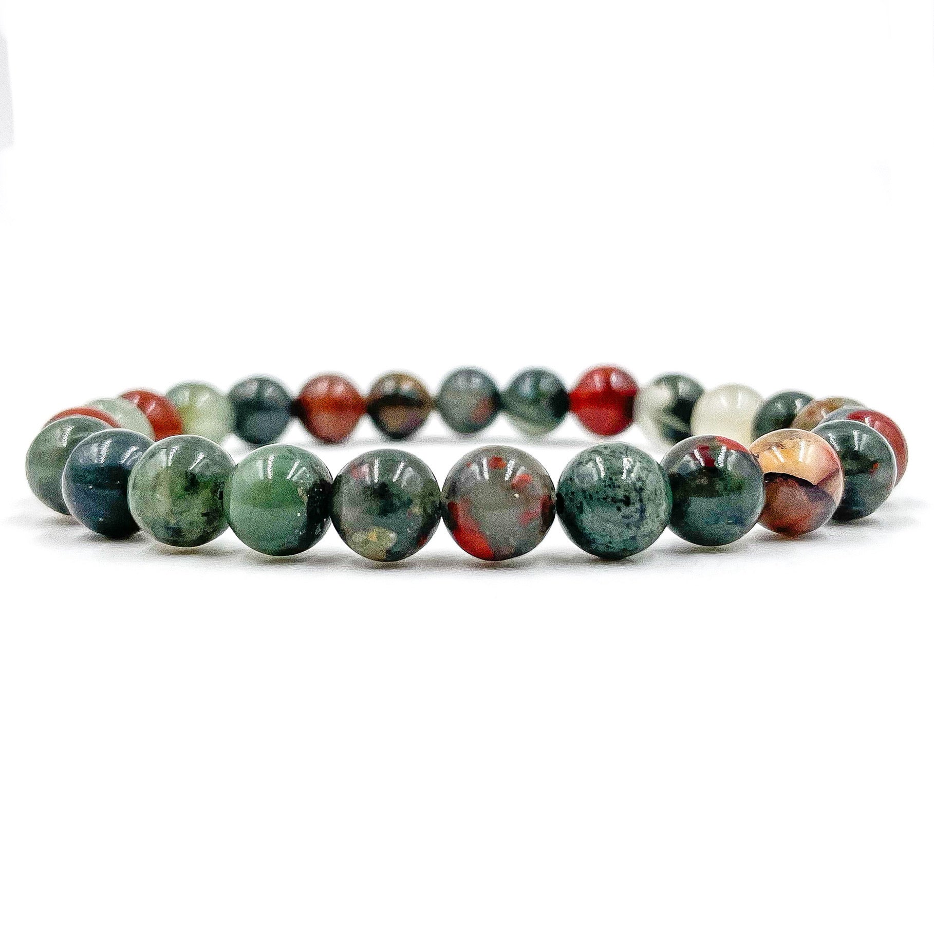 Union Bloodstone Gemstone Beaded Bracelet Handmade - Rosetta Creative Boutique